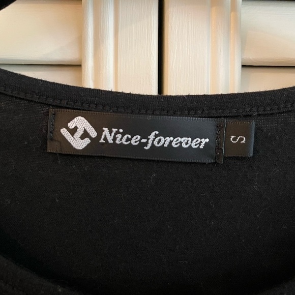NICE-FOREVER, WOMENS BLACK TOP, SIZE S. - Picture 3 of 3